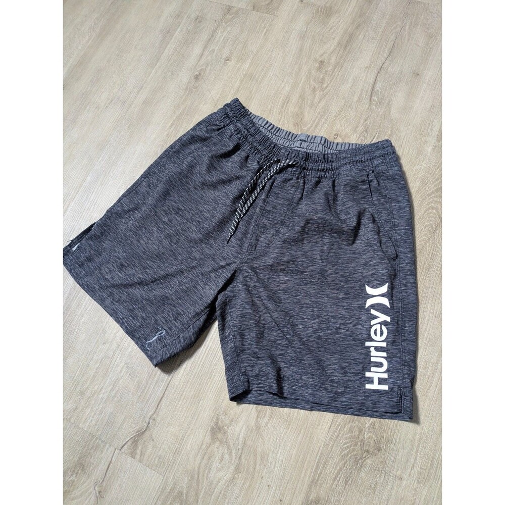 Hurley Board Shorts Mens S Gray Polyester Spandex Elastic waist drawstring